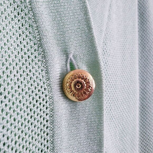 Escada Vintage Pastel Green Buttondown Vest Tunic Vest - Picture 5 of 7